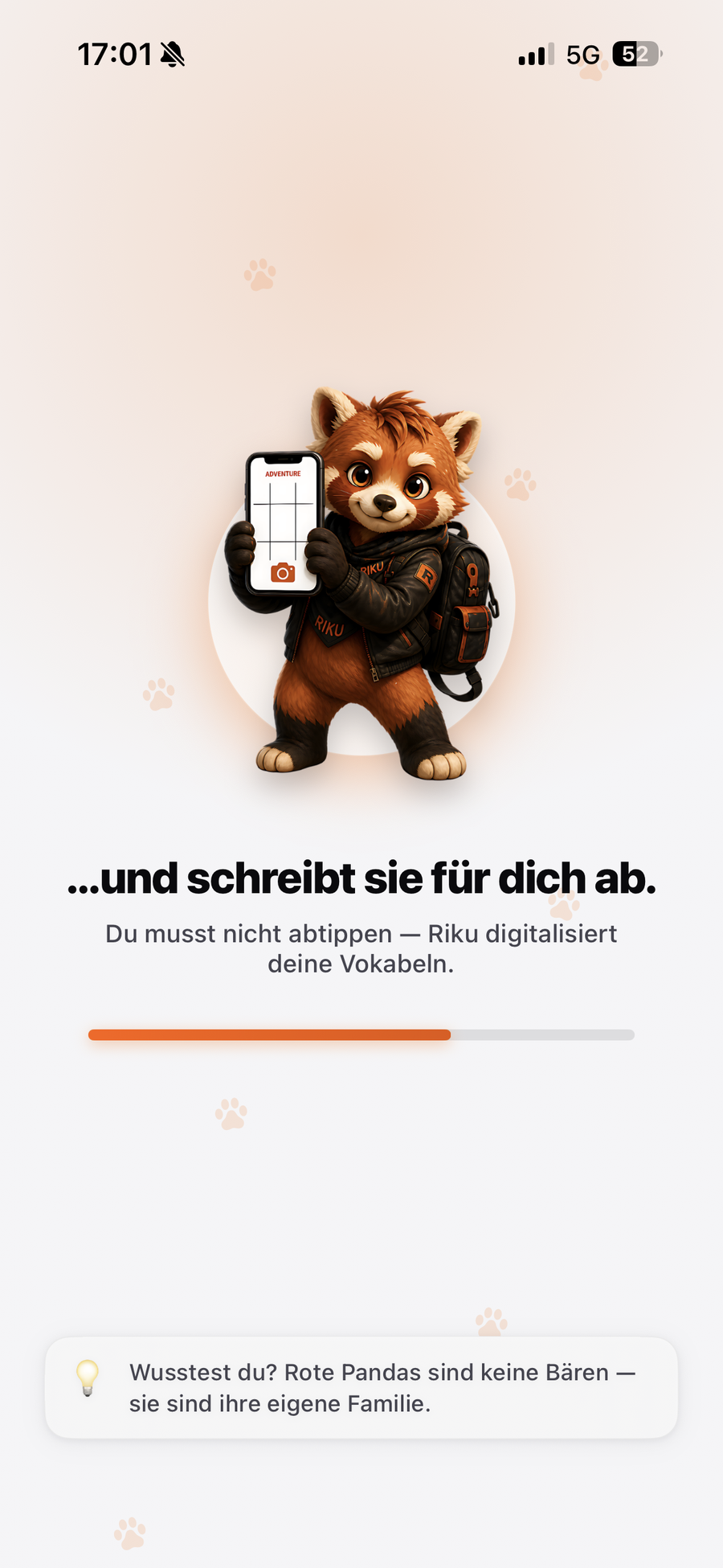 Riku digitalisiert Vokabeln